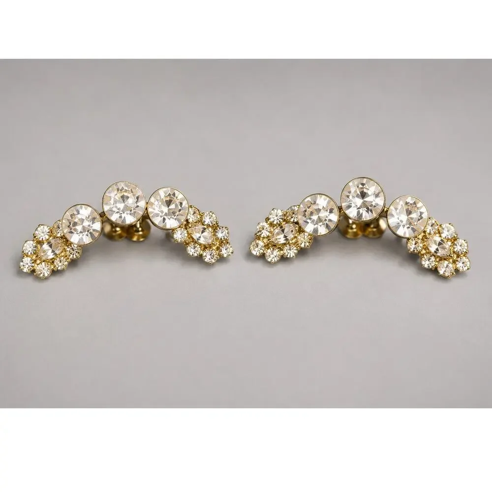 Vintage Brilliant Cut Rhinestone Shoe Clips, Mid-Century Shoe Jewelry /Accessory